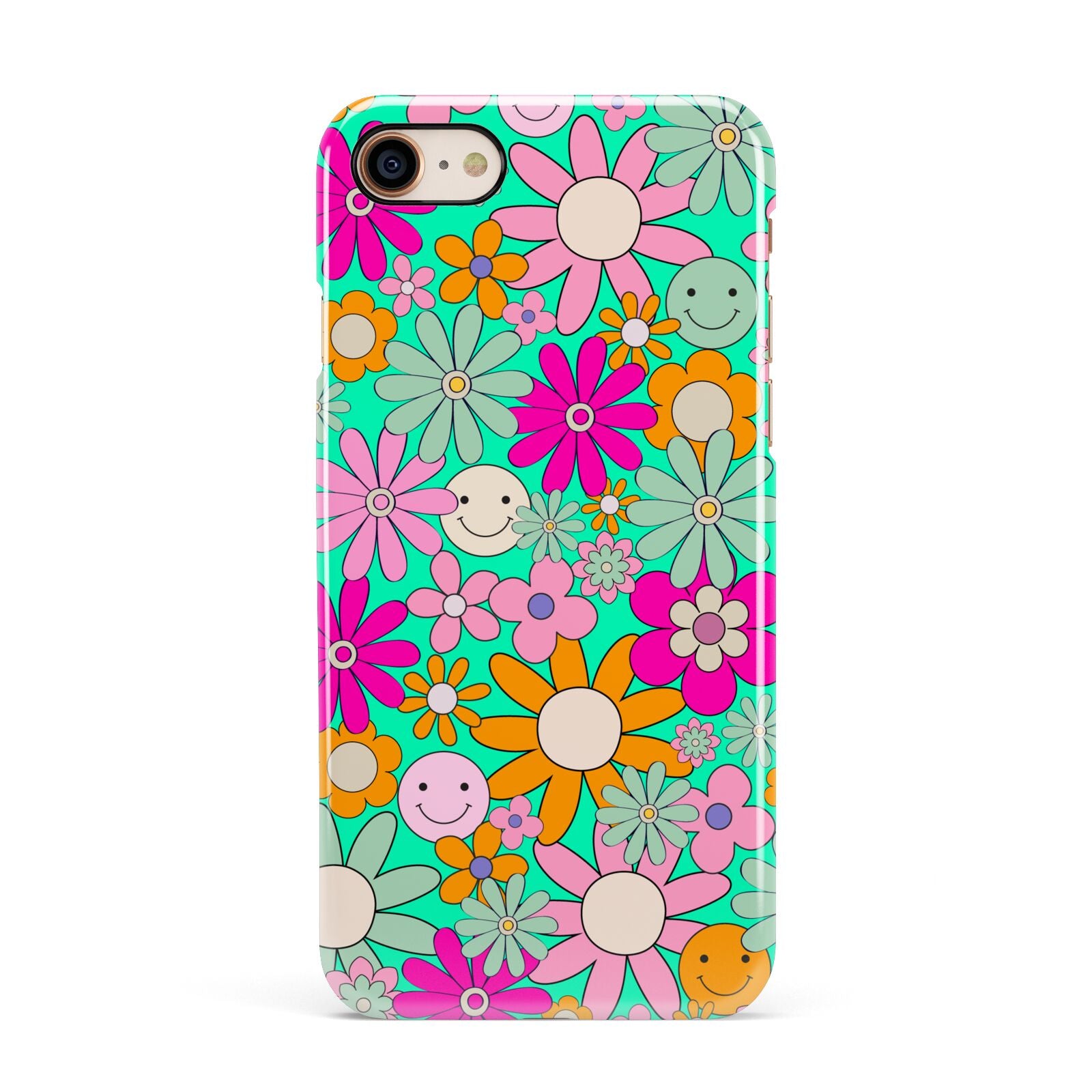 Hippy Floral Apple iPhone 7 8 3D Snap Case