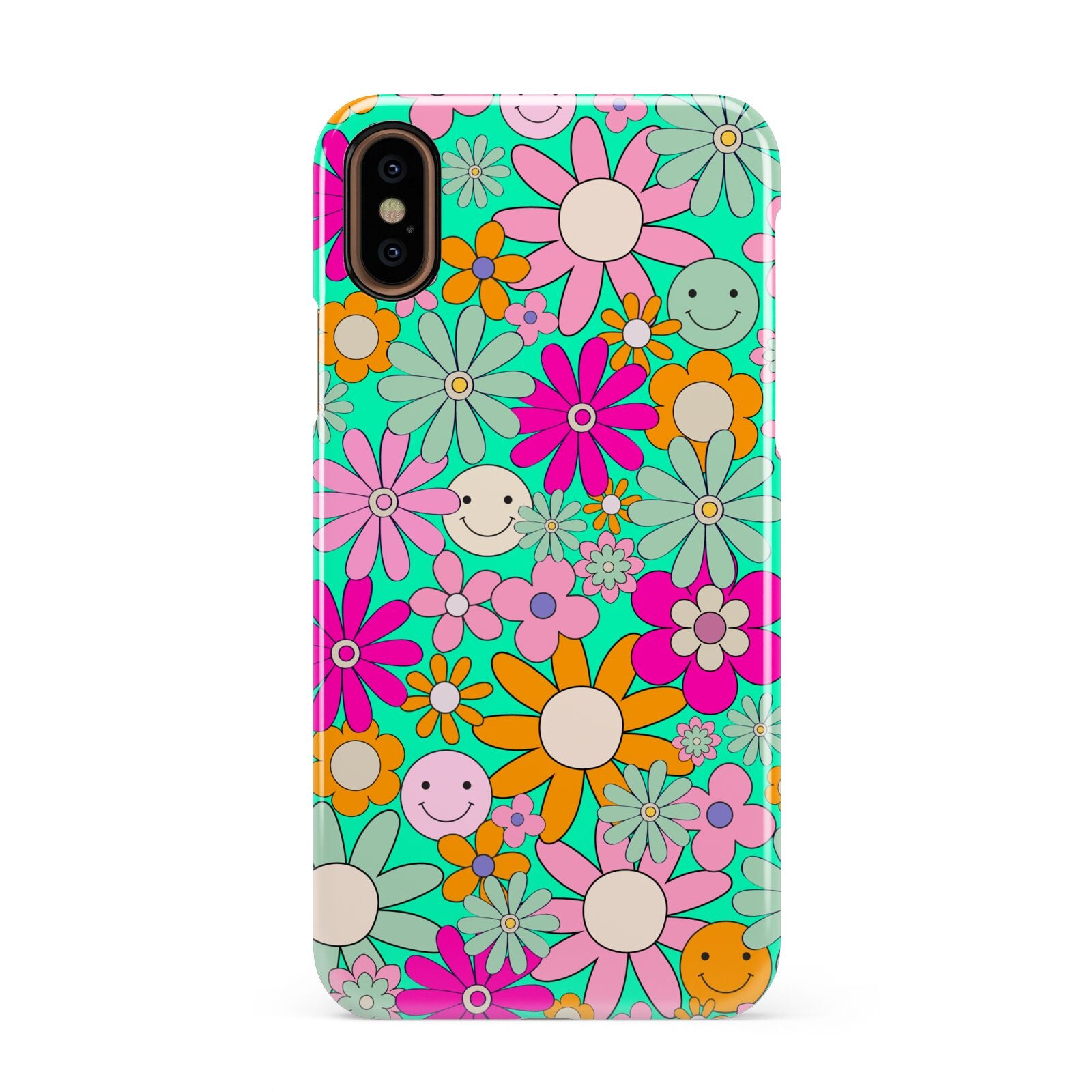 Hippy Floral Apple iPhone XS 3D Snap Case