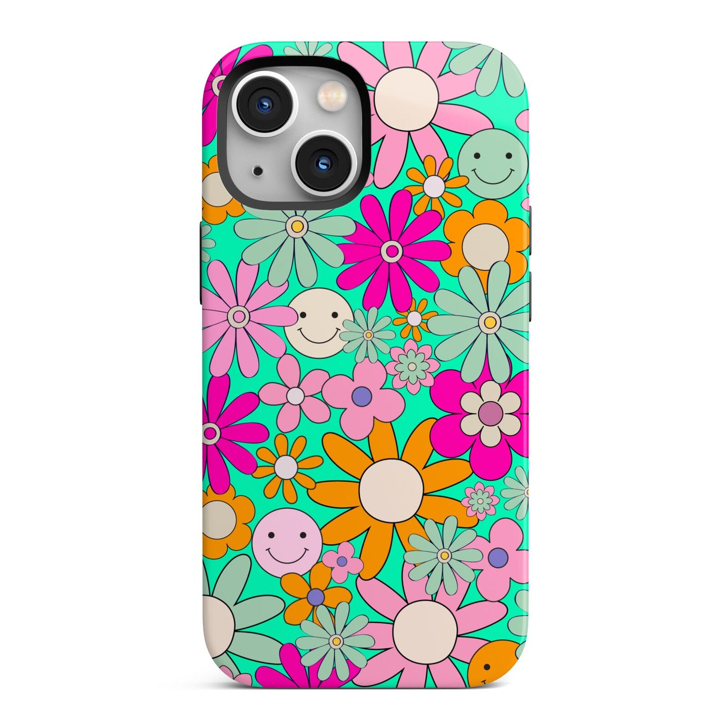 Hippy Floral iPhone 13 Mini Full Wrap 3D Tough Case