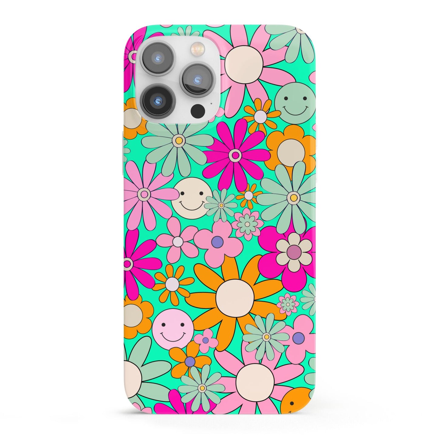 Hippy Floral iPhone 13 Pro Max Full Wrap 3D Snap Case