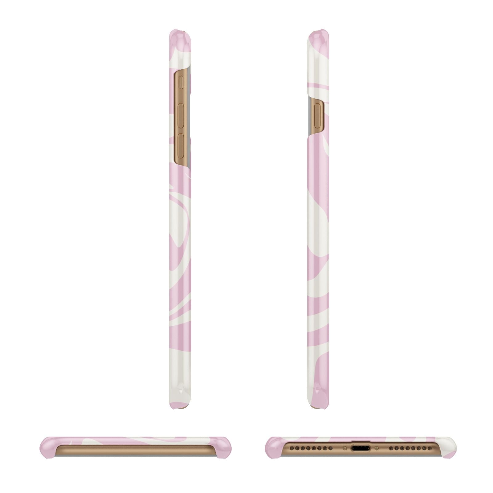 Hippy Swirl Apple iPhone 7 Plus 3D Wrap Snap Case Angled Images