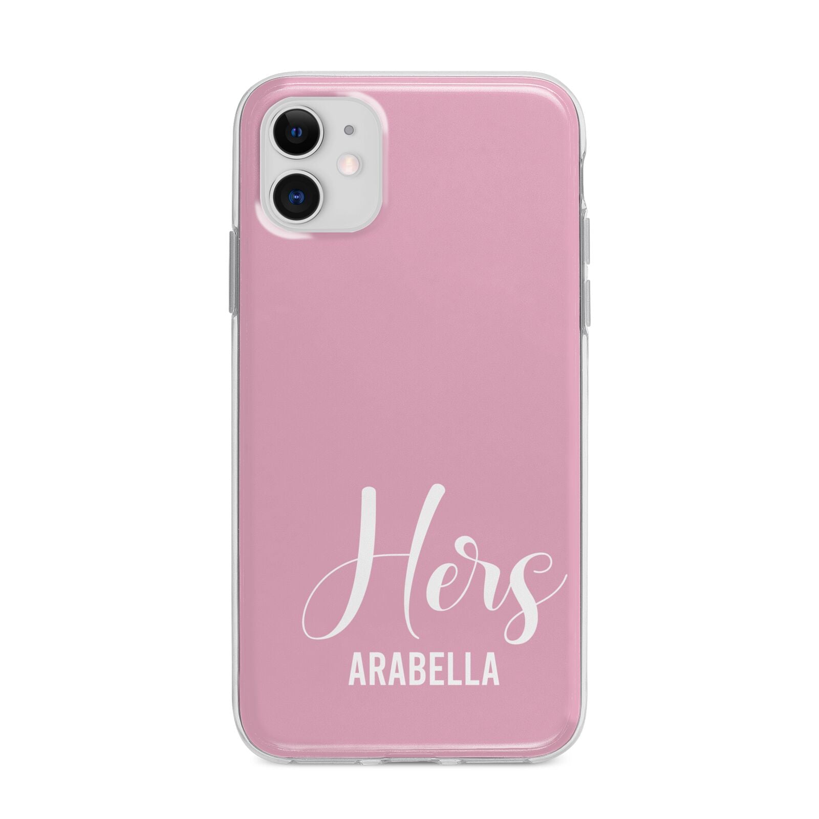 His or Hers Personalised Apple iPhone 11 in White with Bumper Case