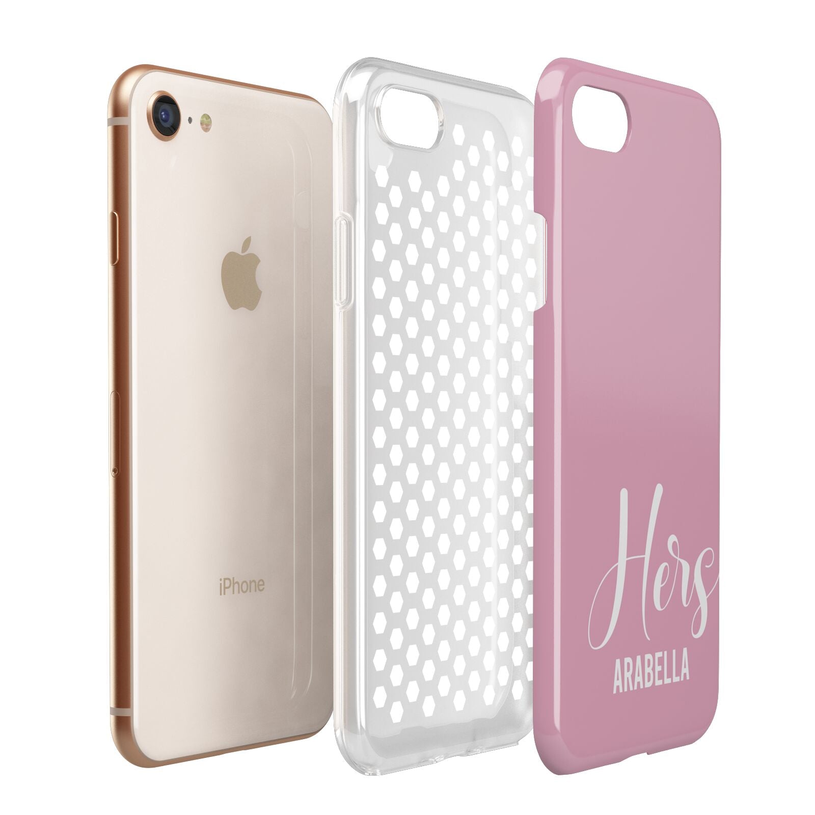 His or Hers Personalised Apple iPhone 7 8 3D Tough Case Expanded View
