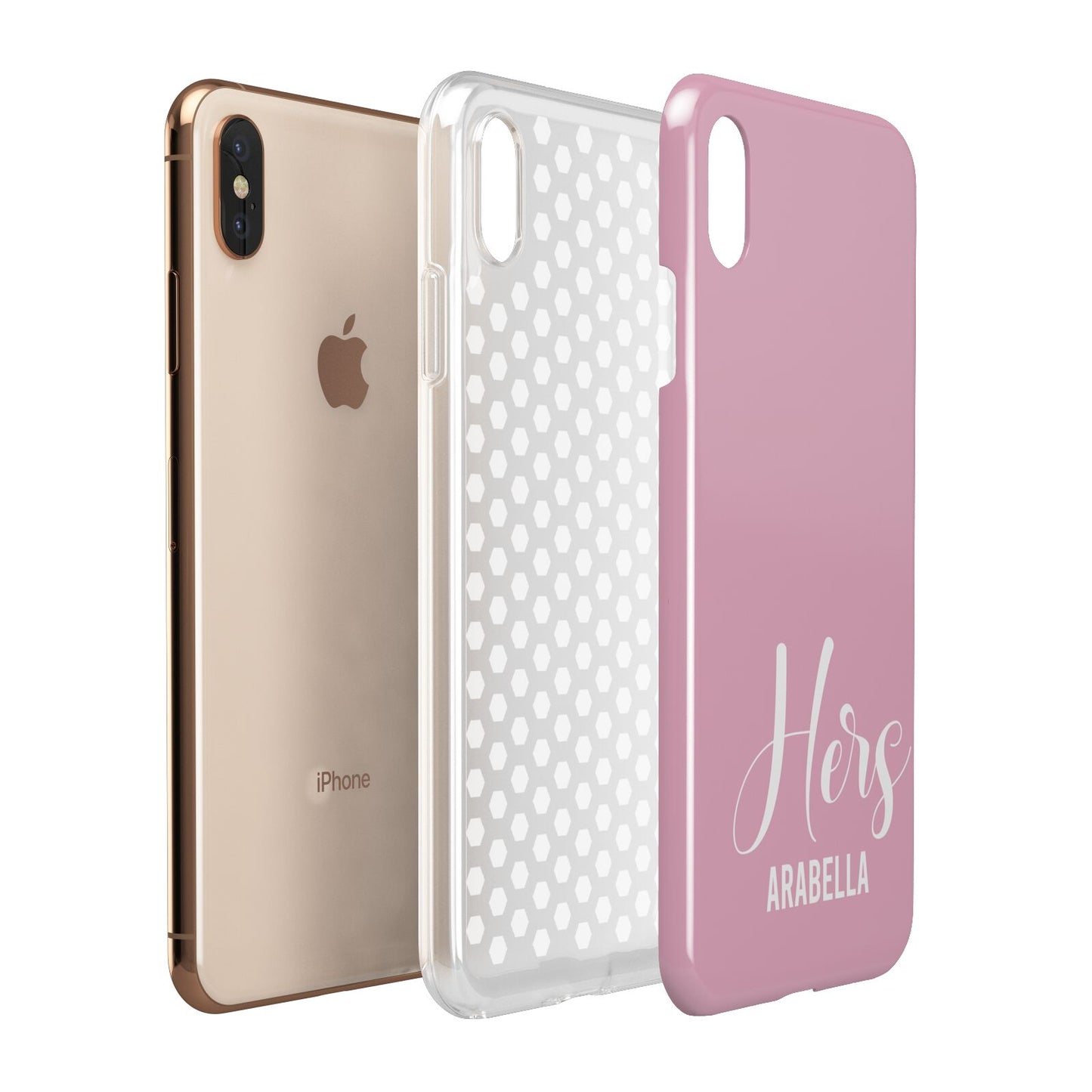 His or Hers Personalised Apple iPhone Xs Max 3D Tough Case Expanded View