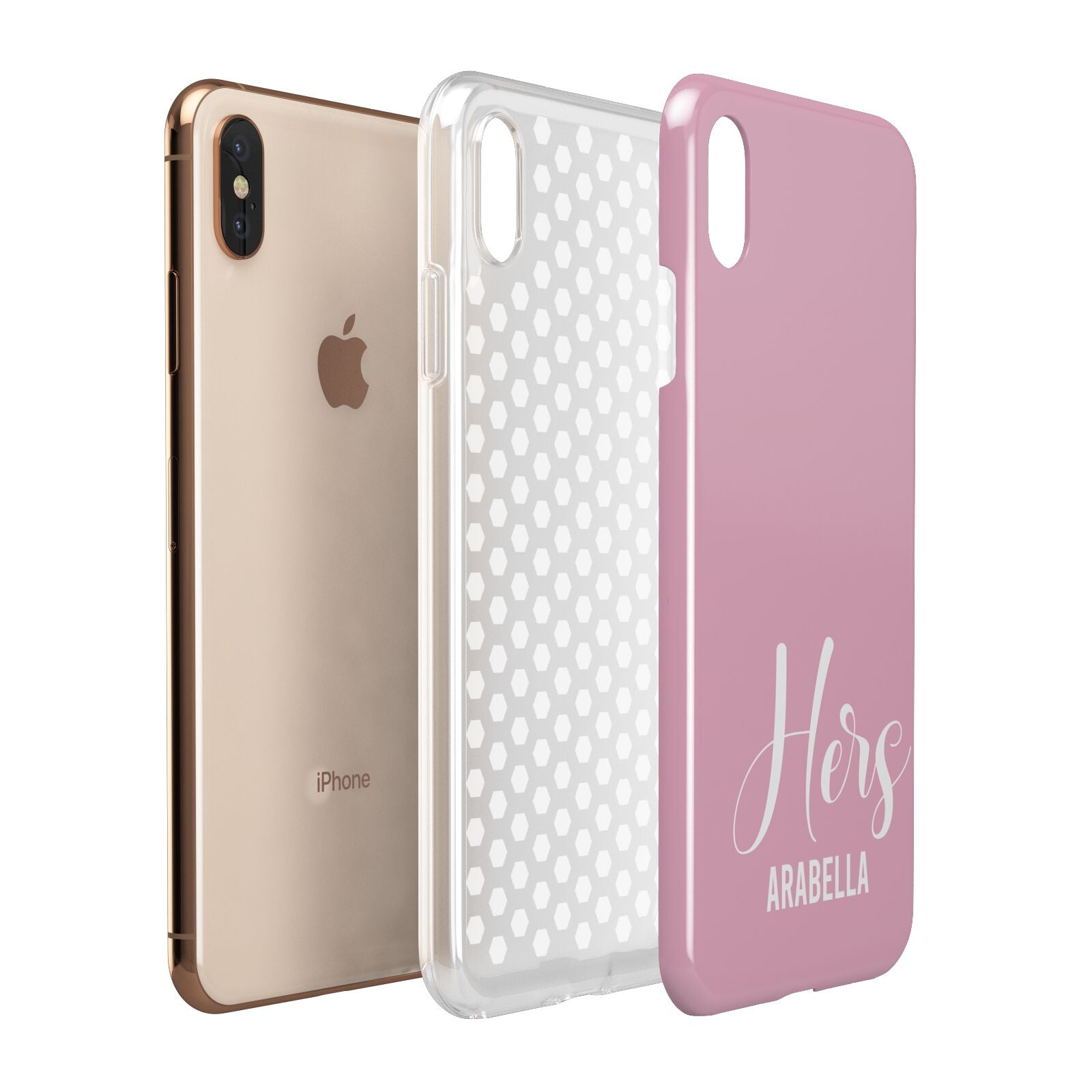 His or Hers Personalised Apple iPhone Xs Max 3D Tough Case Expanded View