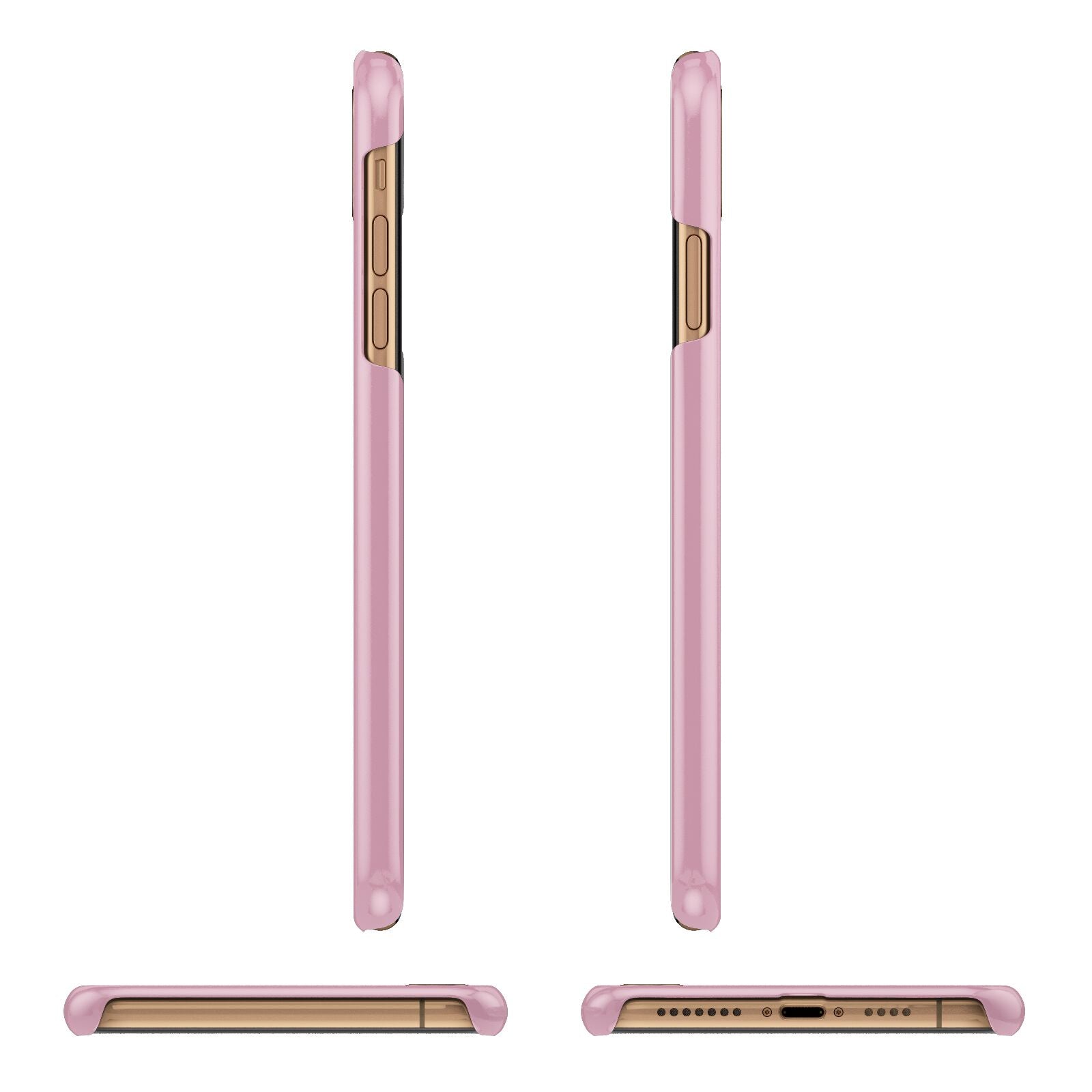 His or Hers Personalised Apple iPhone Xs Max 3D Wrap Snap Case Angled Images