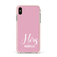 His or Hers Personalised Apple iPhone Xs Max Impact Case Pink Edge on Gold Phone