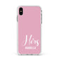 His or Hers Personalised Apple iPhone Xs Max Impact Case White Edge on Silver Phone
