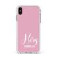His or Hers Personalised Apple iPhone Xs Max Impact Case White Edge on Silver Phone