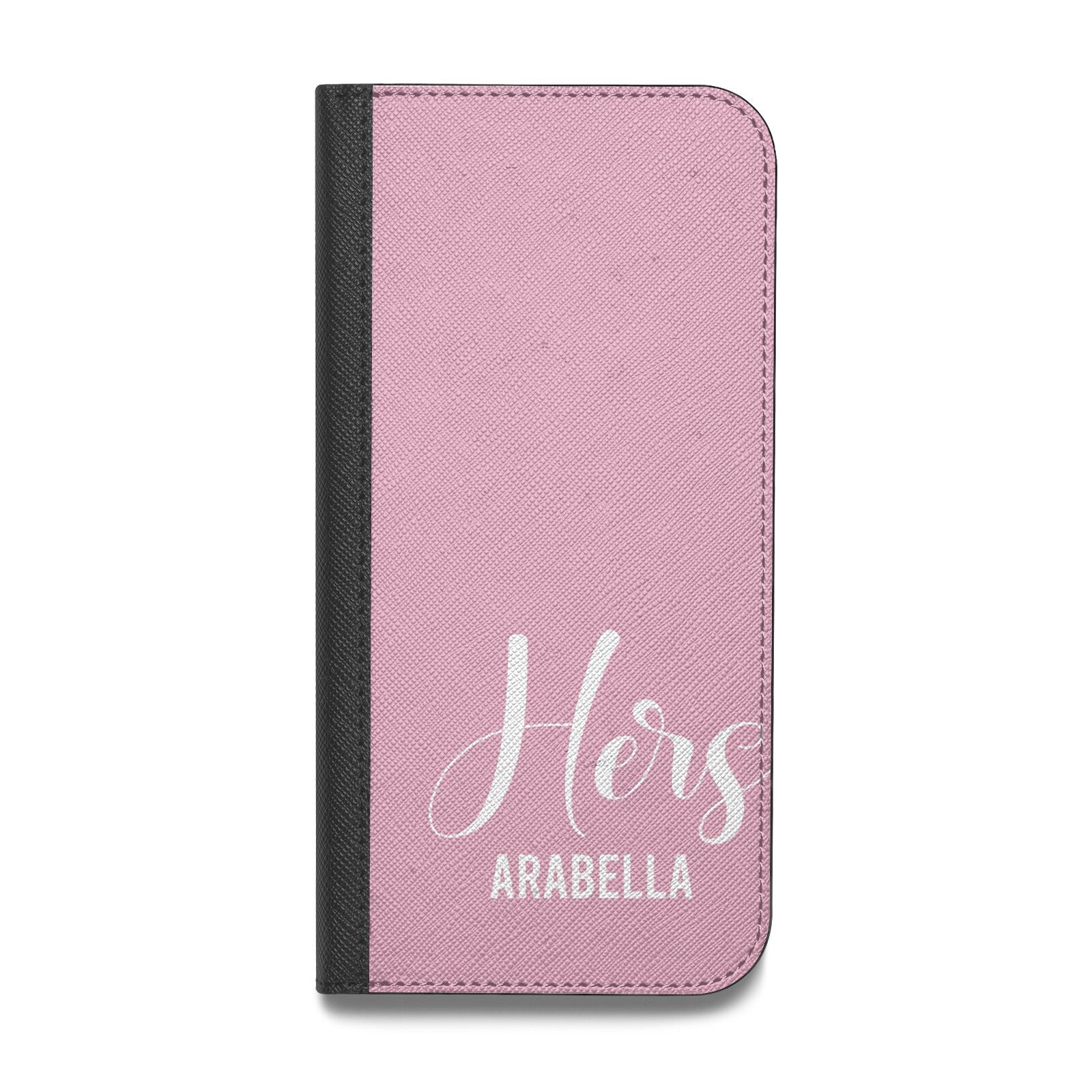 His or Hers Personalised Vegan Leather Flip iPhone Case
