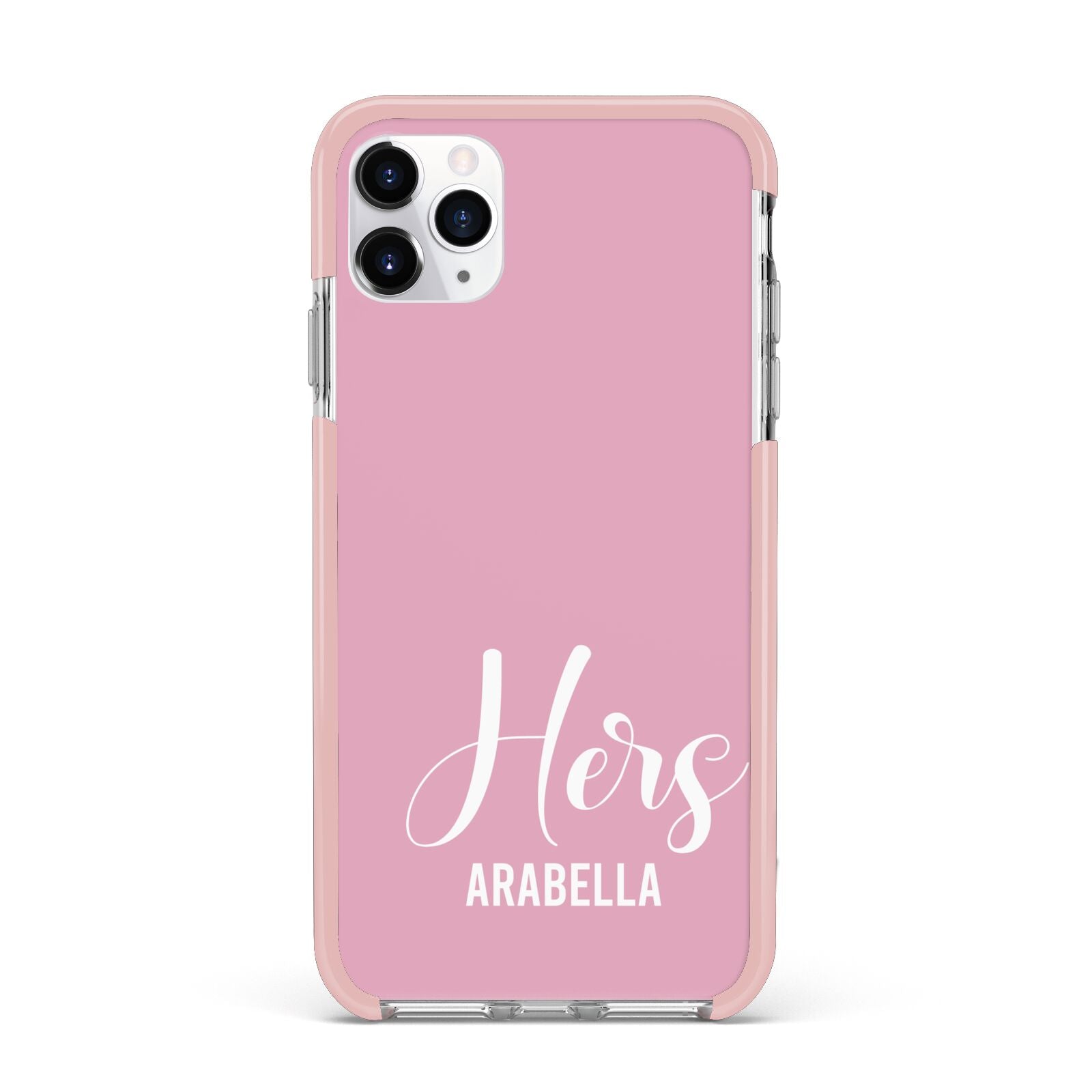 His or Hers Personalised iPhone 11 Pro Max Impact Pink Edge Case