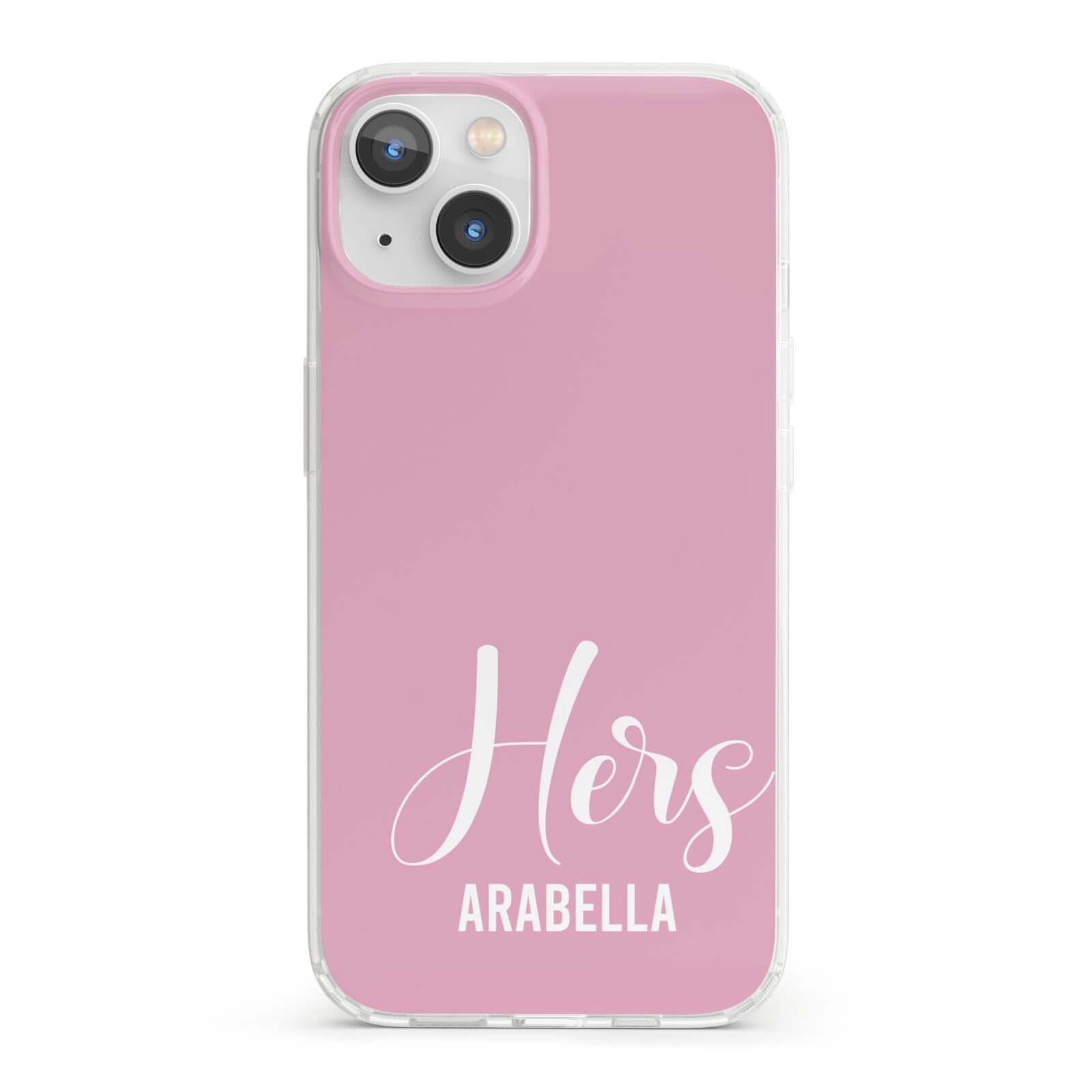 His or Hers Personalised iPhone 13 Clear Bumper Case