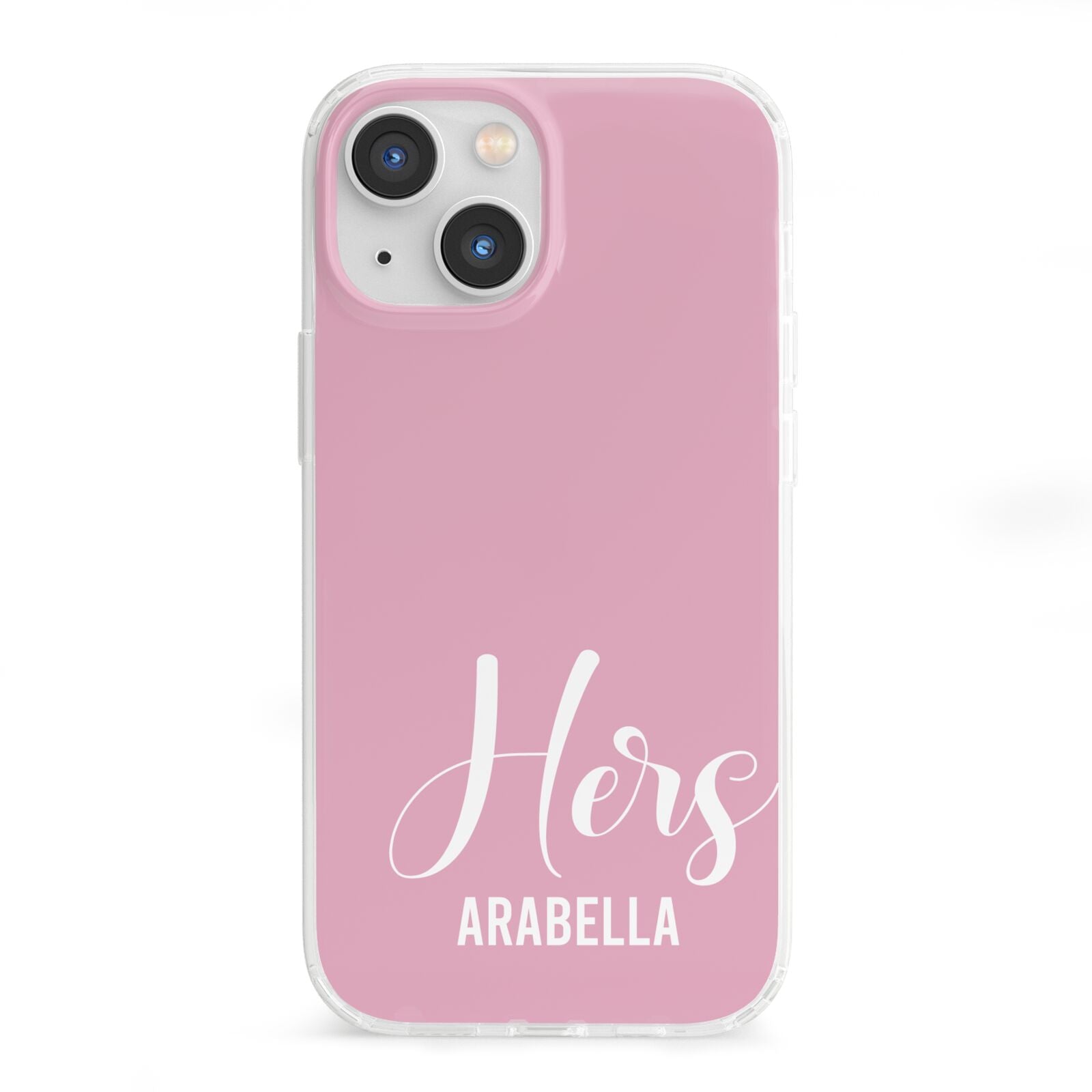 His or Hers Personalised iPhone 13 Mini Clear Bumper Case