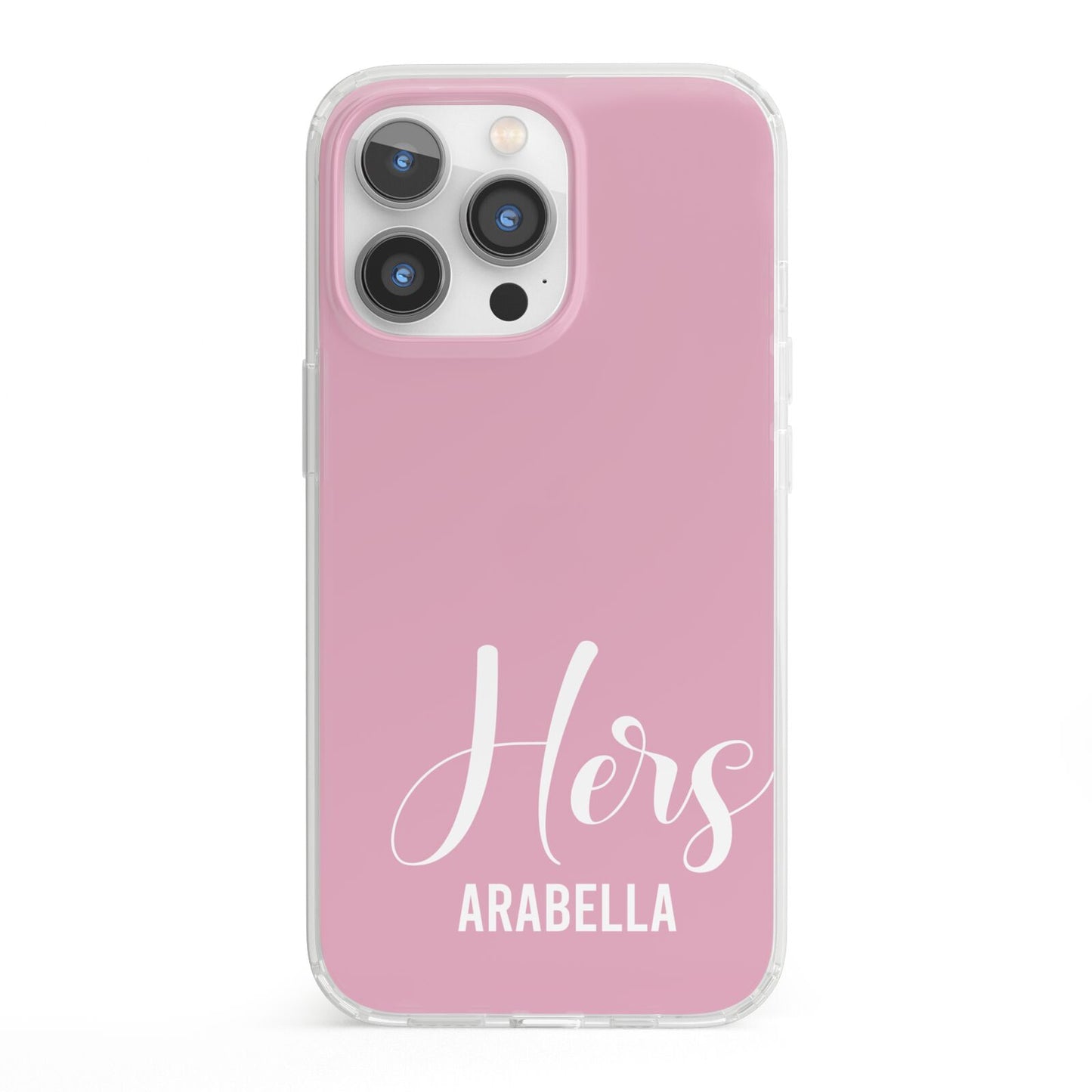 His or Hers Personalised iPhone 13 Pro Clear Bumper Case