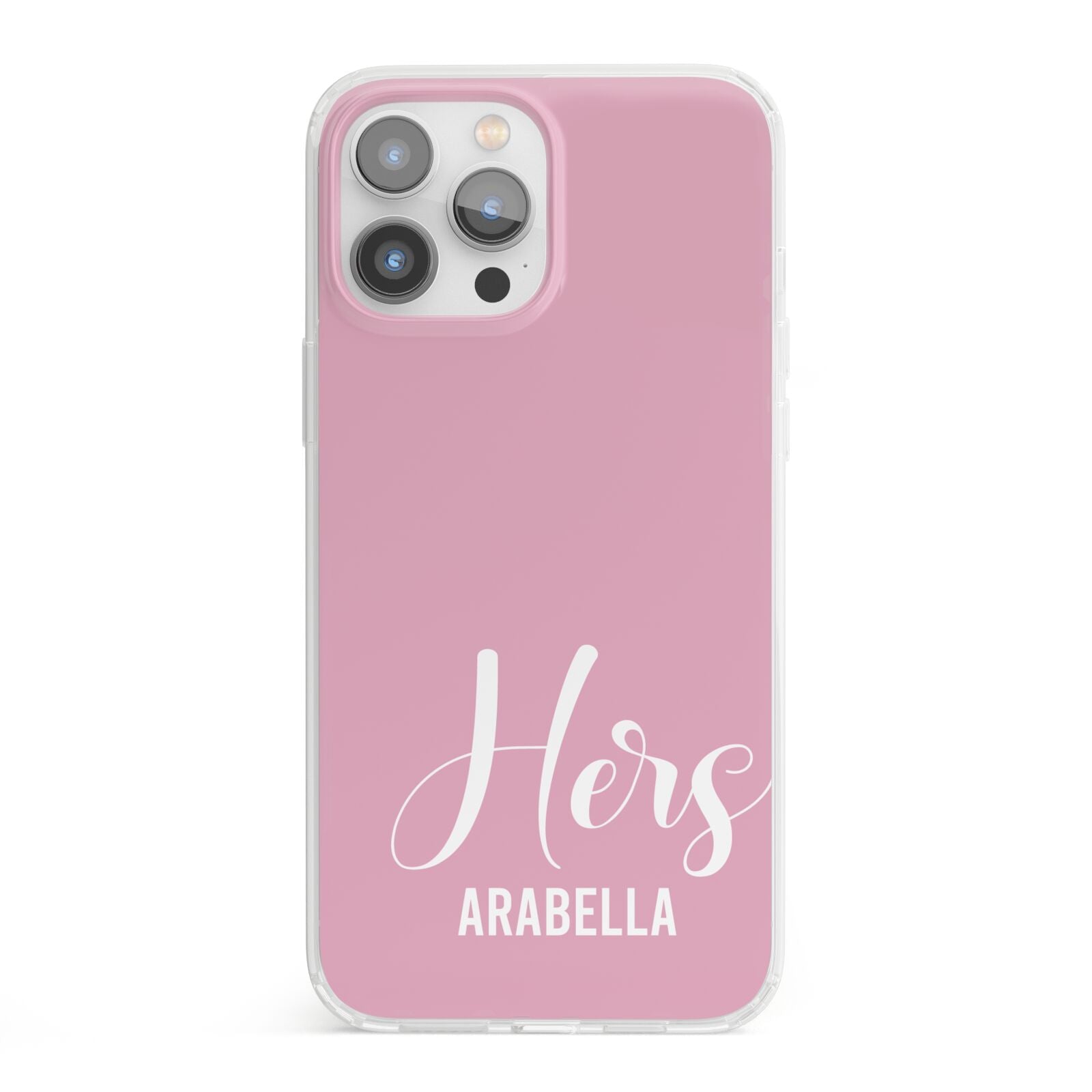 His or Hers Personalised iPhone 13 Pro Max Clear Bumper Case