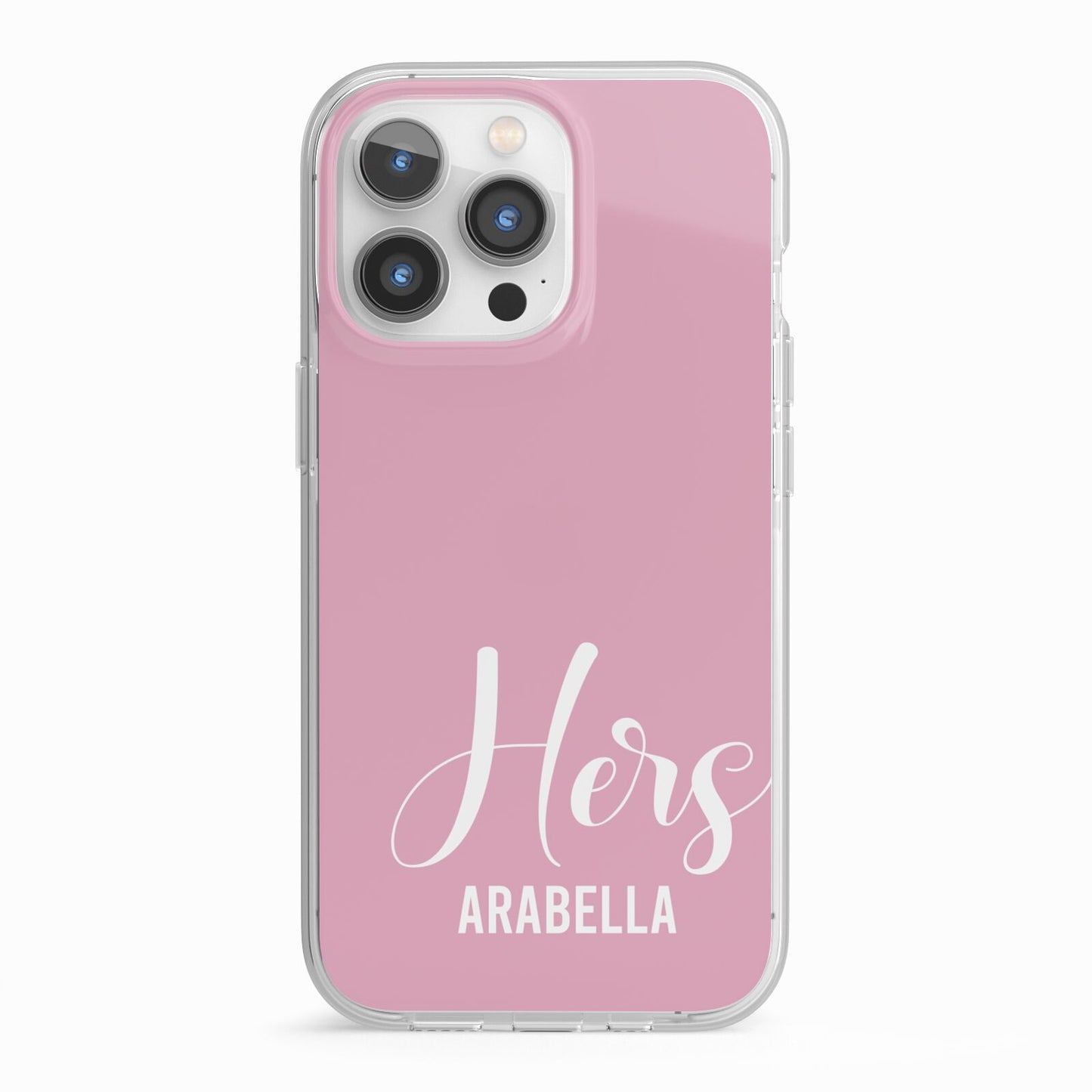 His or Hers Personalised iPhone 13 Pro TPU Impact Case with White Edges
