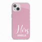 His or Hers Personalised iPhone 13 TPU Impact Case with White Edges