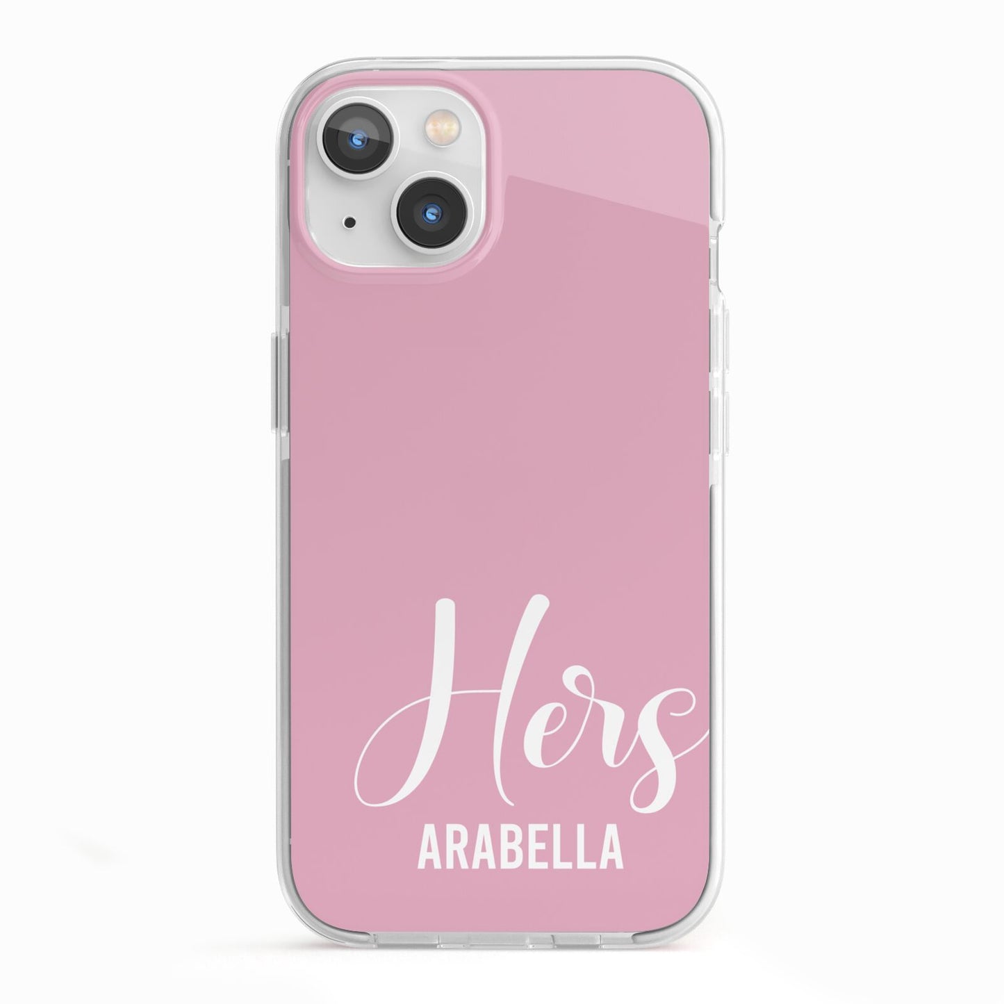 His or Hers Personalised iPhone 13 TPU Impact Case with White Edges