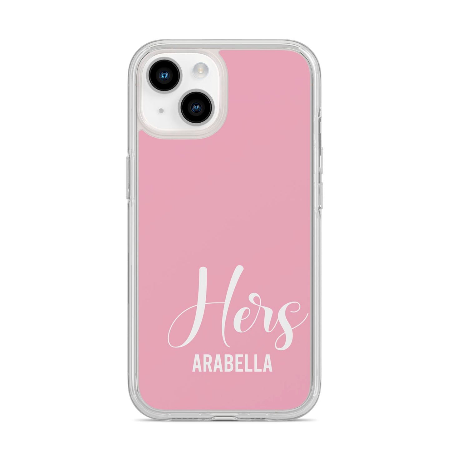 His or Hers Personalised iPhone 14 Clear Tough Case Starlight