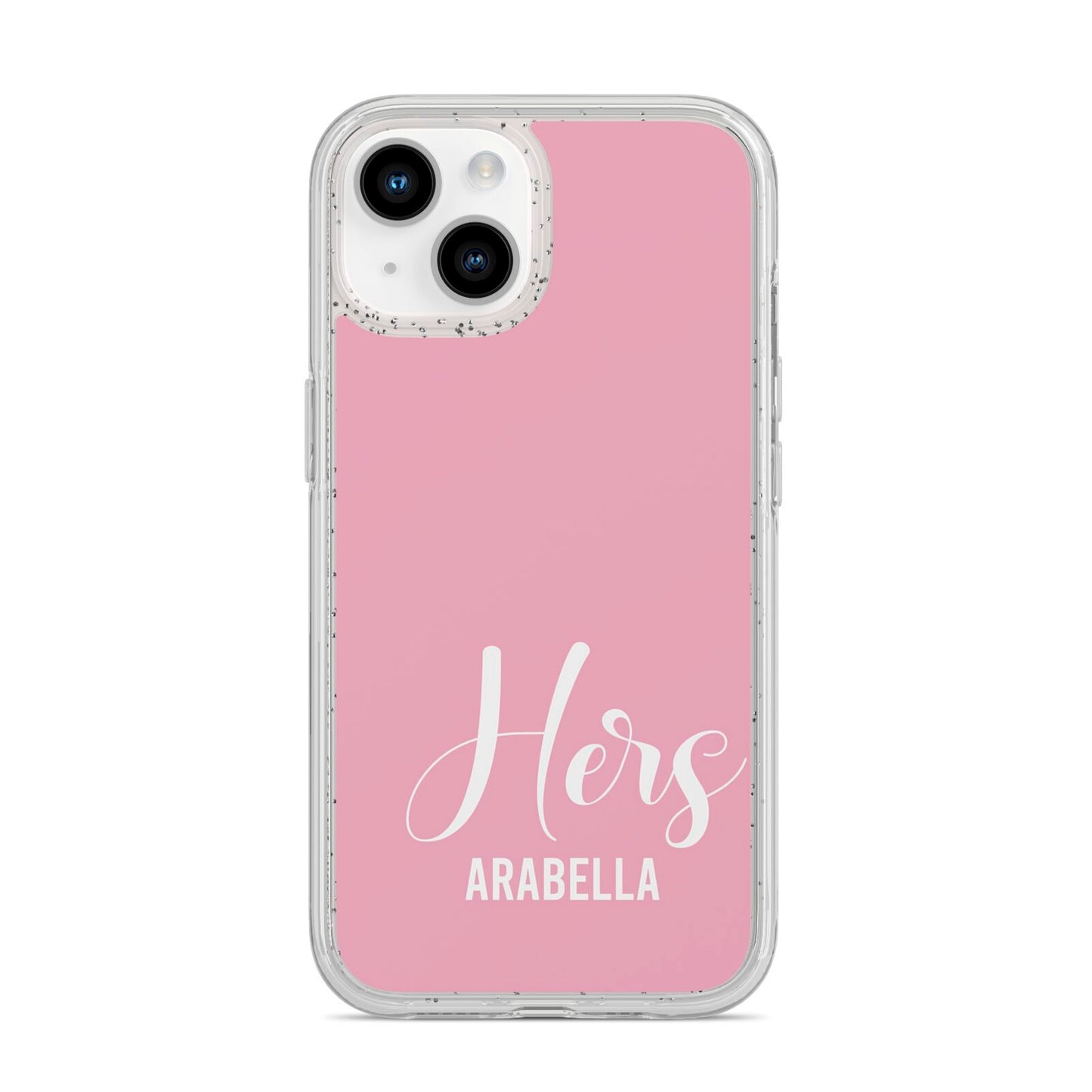 His or Hers Personalised iPhone 14 Glitter Tough Case Starlight