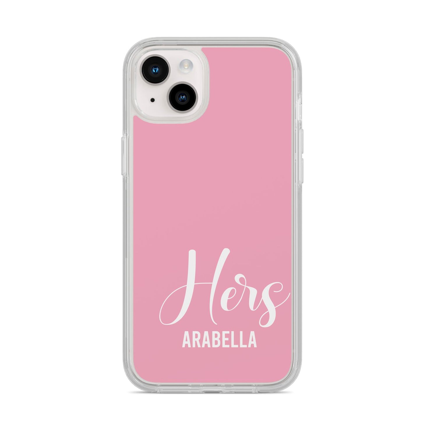 His or Hers Personalised iPhone 14 Plus Clear Tough Case Starlight