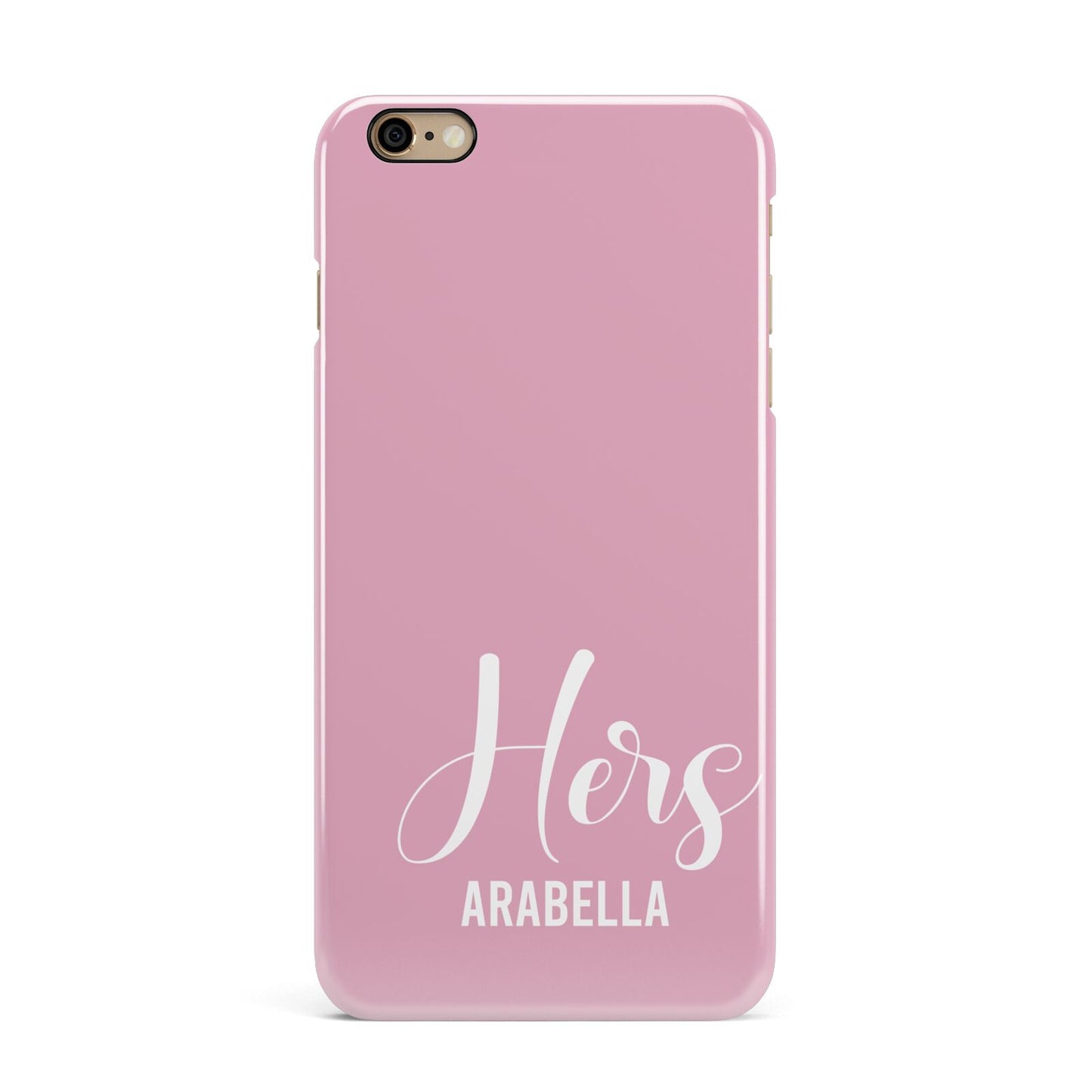 His or Hers Personalised iPhone 6 Plus 3D Snap Case on Gold Phone