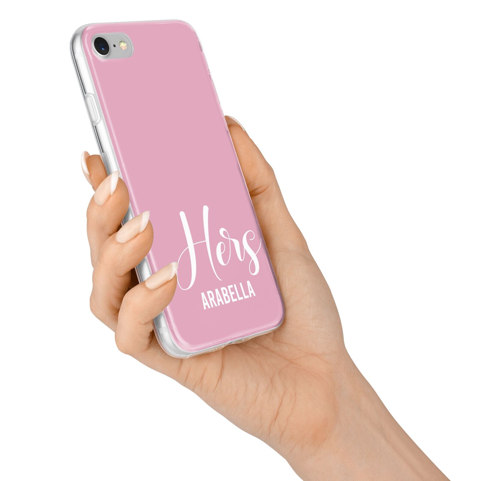 His or Hers Personalised iPhone 7 Bumper Case on Silver iPhone Alternative Image