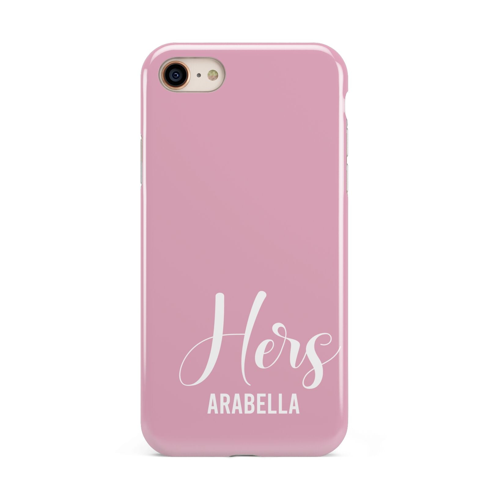 His or Hers Personalised iPhone 8 3D Tough Case on Gold Phone