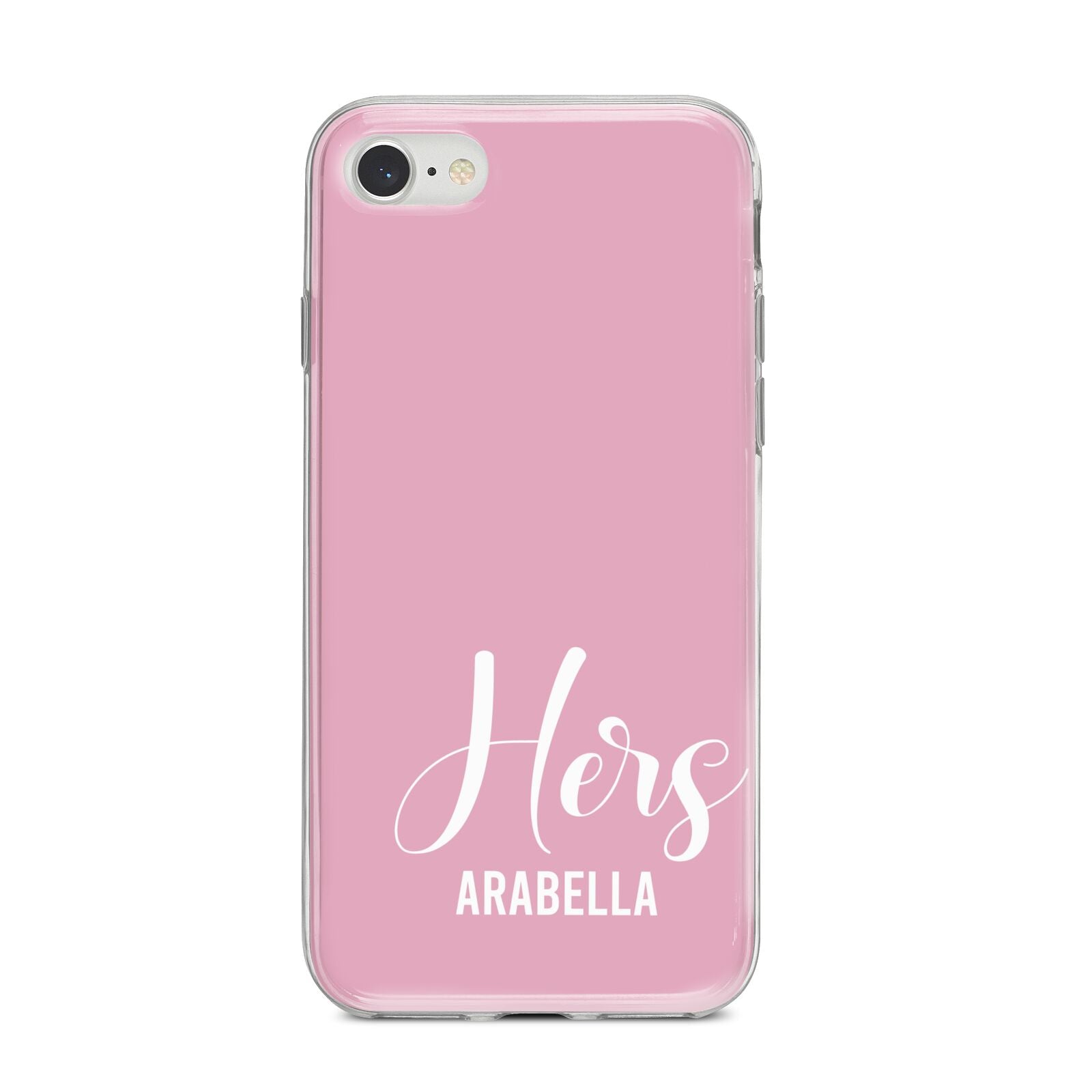 His or Hers Personalised iPhone 8 Bumper Case on Silver iPhone