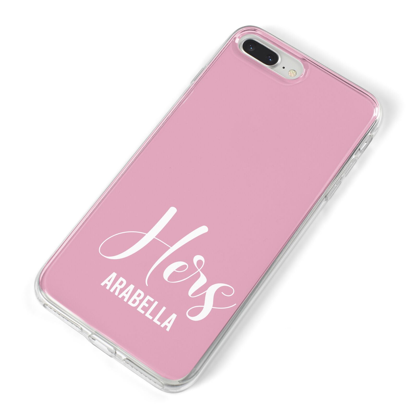 His or Hers Personalised iPhone 8 Plus Bumper Case on Silver iPhone Alternative Image
