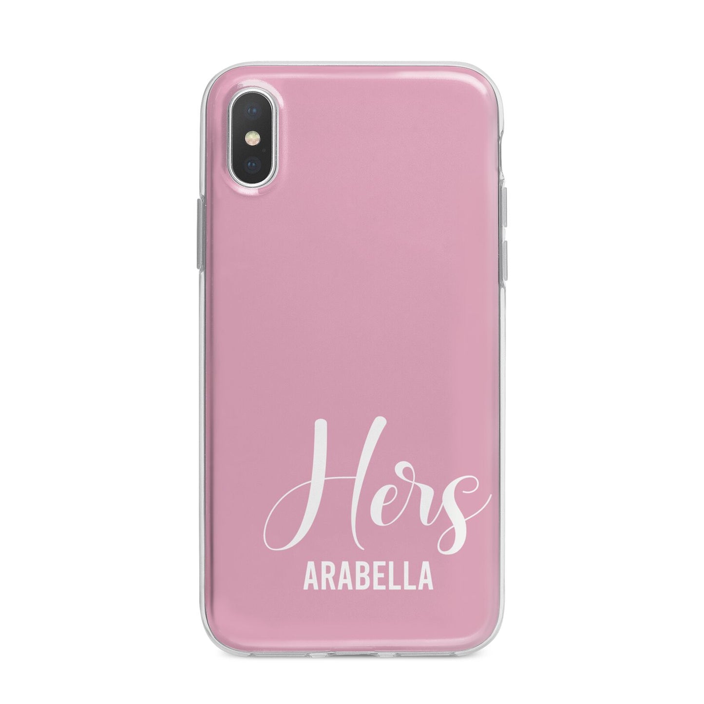 His or Hers Personalised iPhone X Bumper Case on Silver iPhone Alternative Image 1