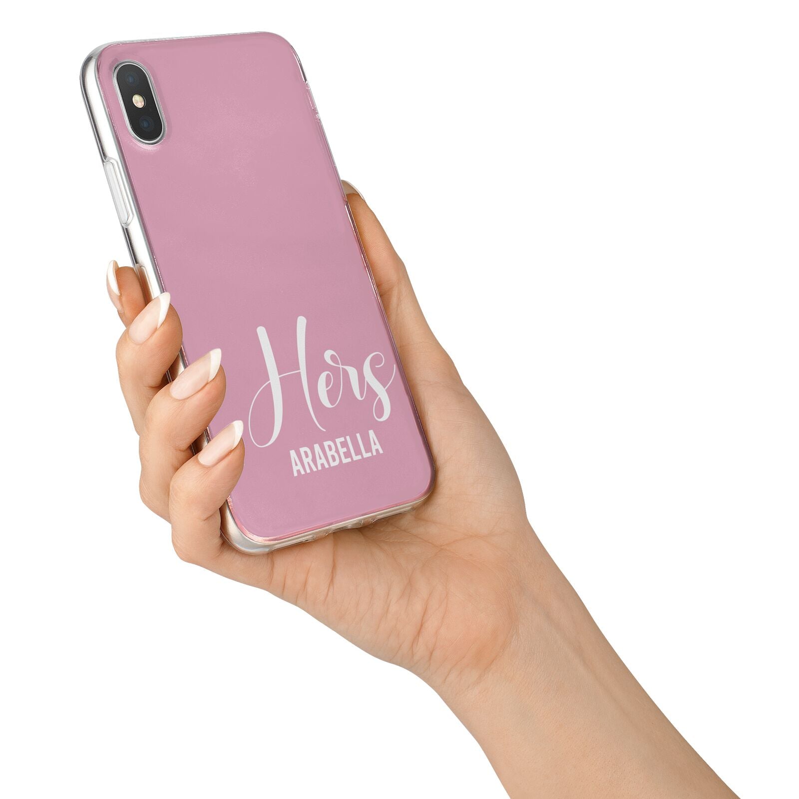 His or Hers Personalised iPhone X Bumper Case on Silver iPhone Alternative Image 2