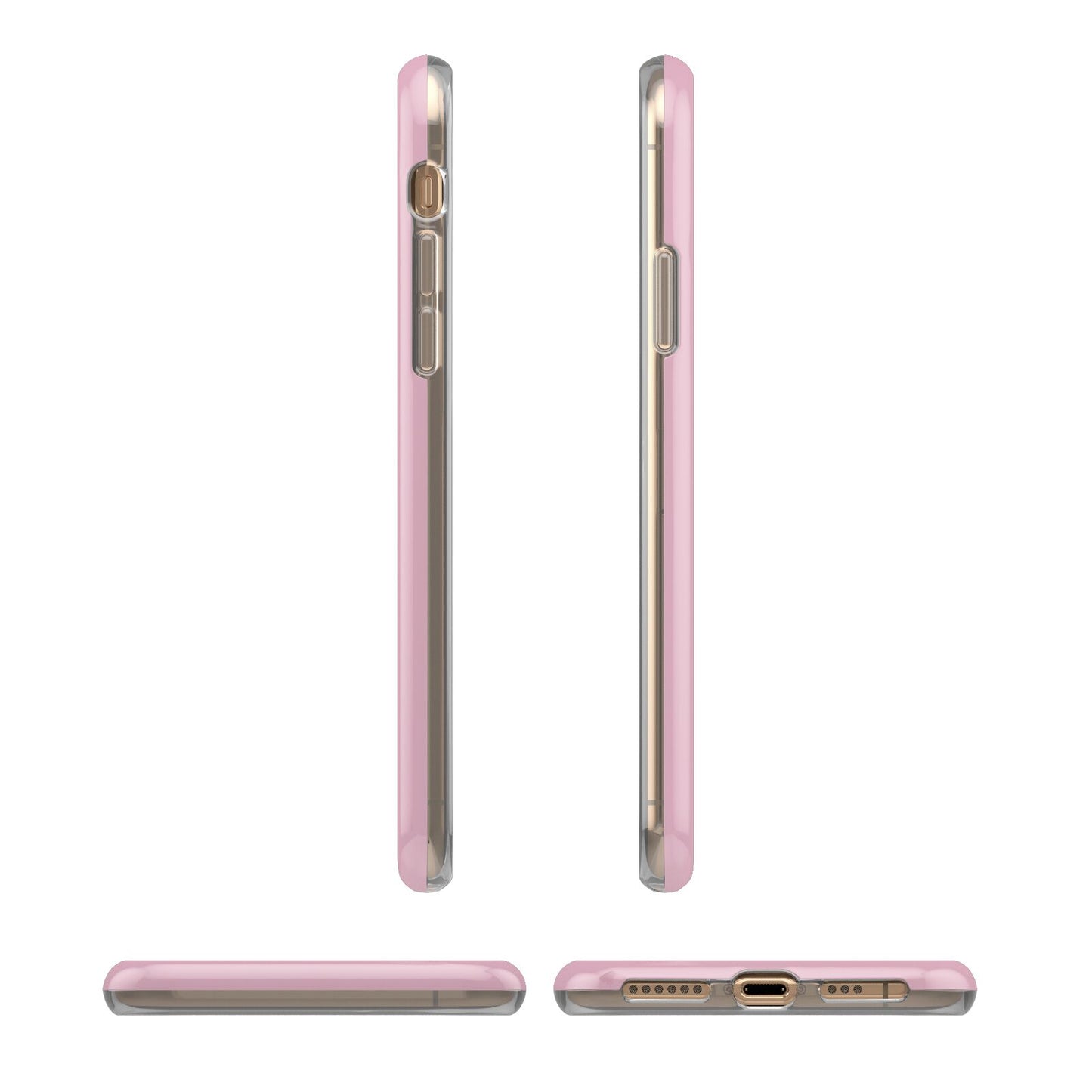 His or Hers Personalised iPhone XS 3D Tough Case in Gold Angled Images