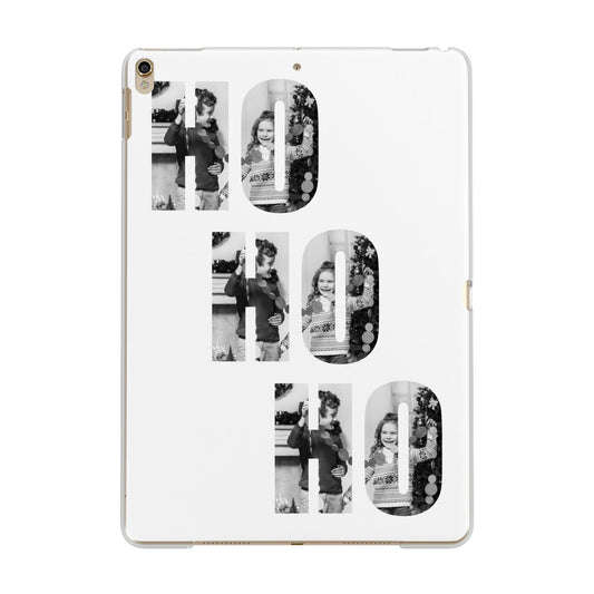 Ho Ho Ho Photo Upload Christmas Apple iPad Gold Case