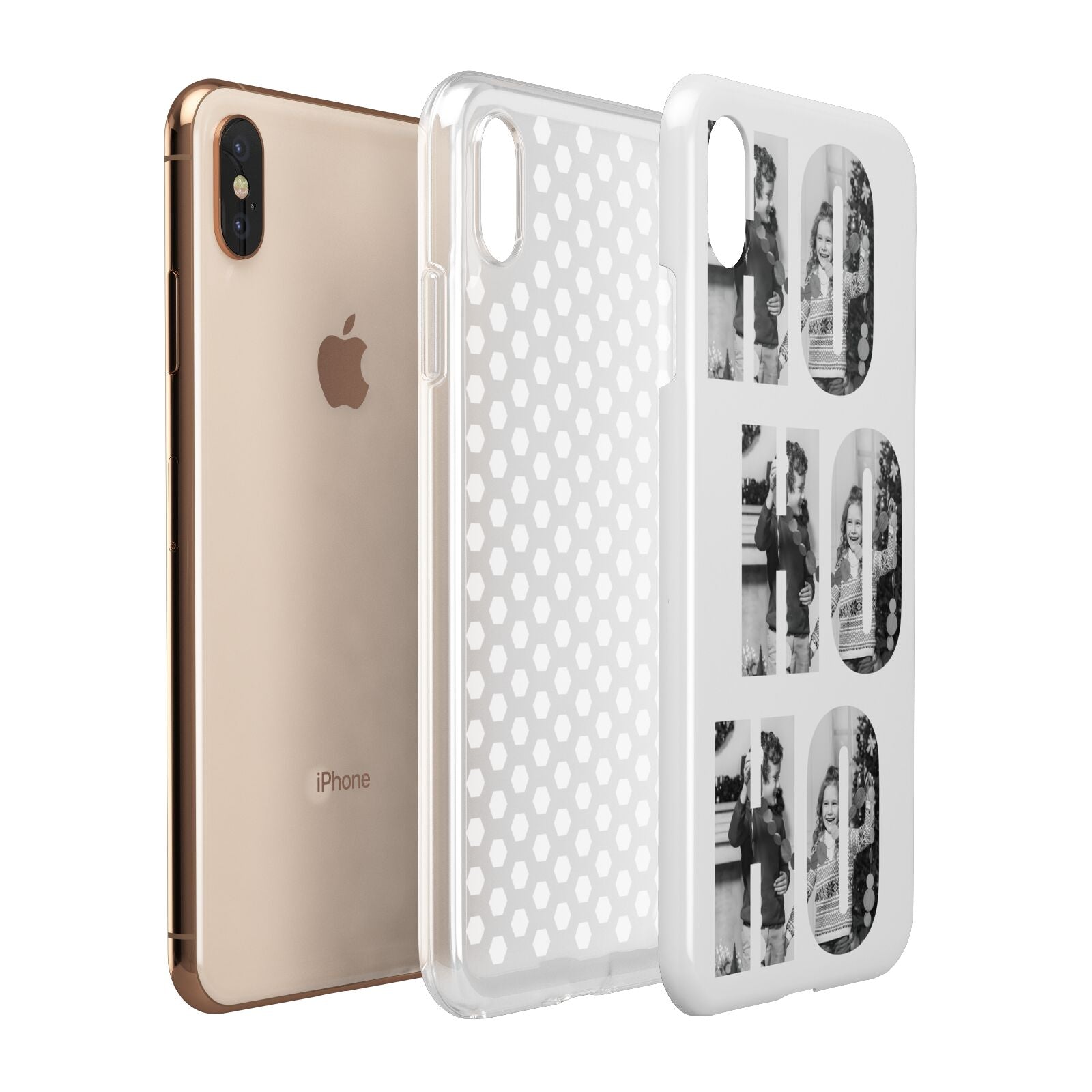 Ho Ho Ho Photo Upload Christmas Apple iPhone Xs Max 3D Tough Case Expanded View