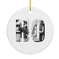 Ho Ho Ho Photo Upload Christmas Circle Decoration Back Image