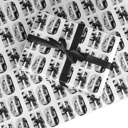 Ho Ho Ho Photo Upload Christmas Custom Wrapping Paper