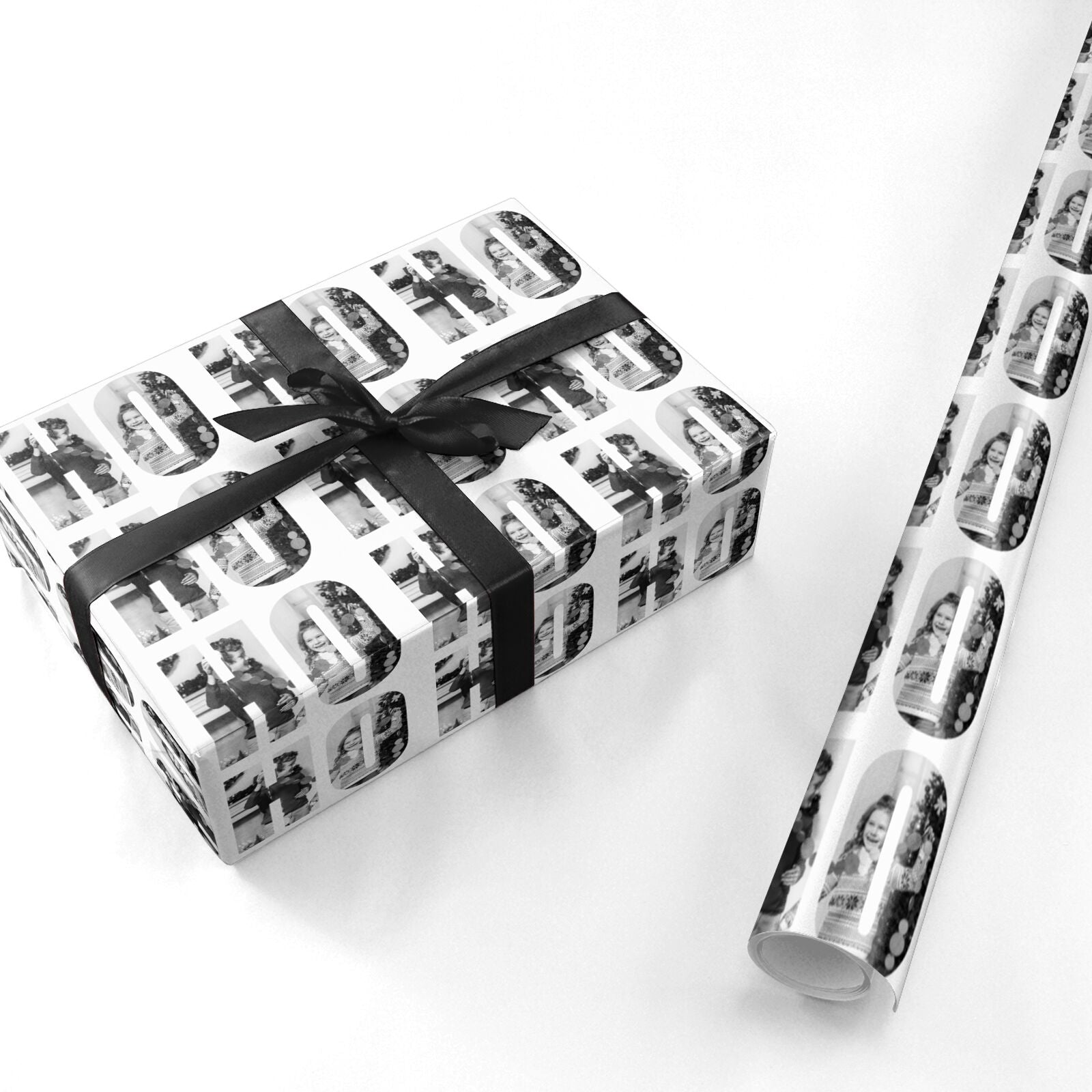 Ho Ho Ho Photo Upload Christmas Personalised Wrapping Paper