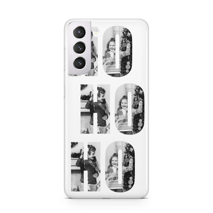 Ho Ho Ho Photo Upload Christmas Samsung S21 Case