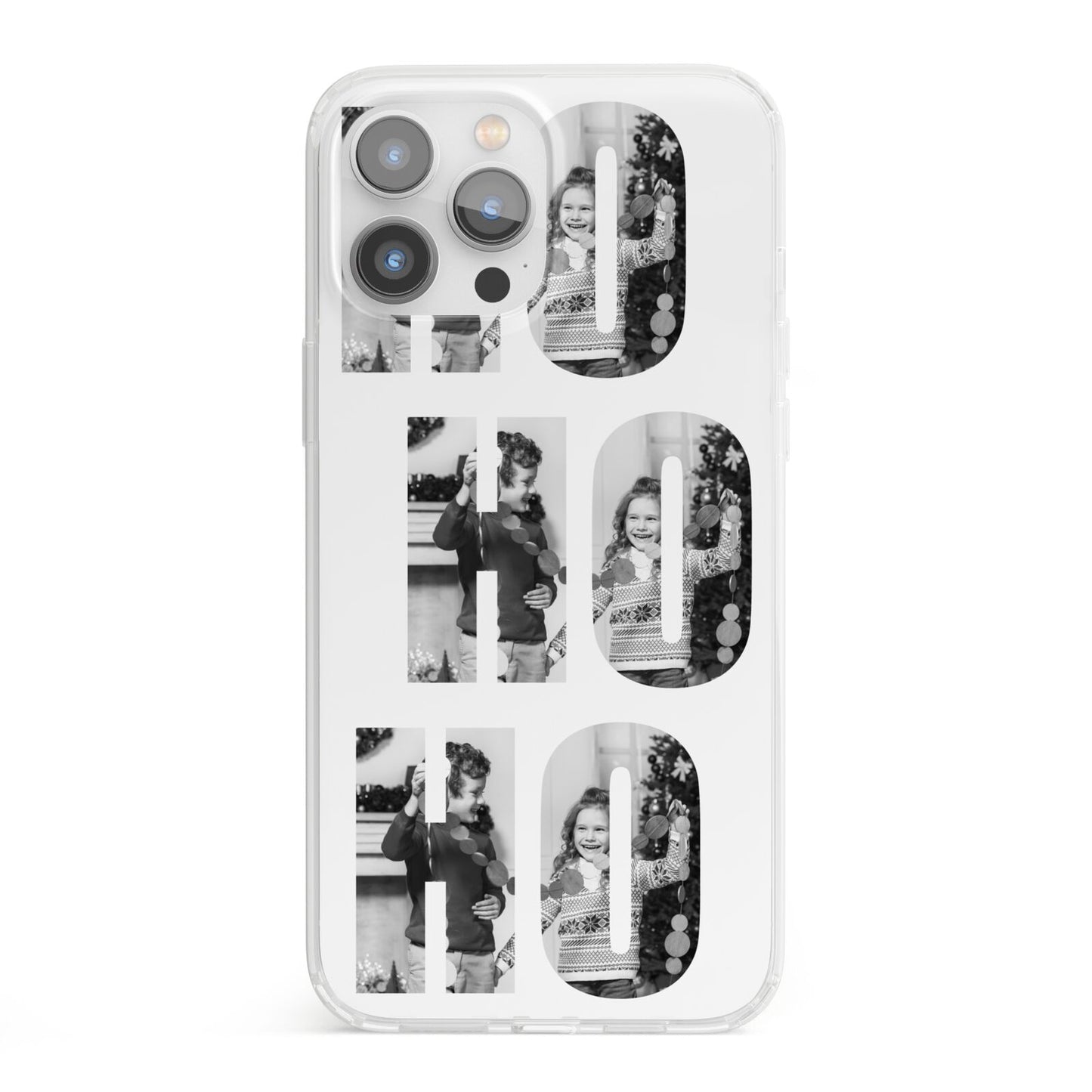 Ho Ho Ho Photo Upload Christmas iPhone 13 Pro Max Clear Bumper Case