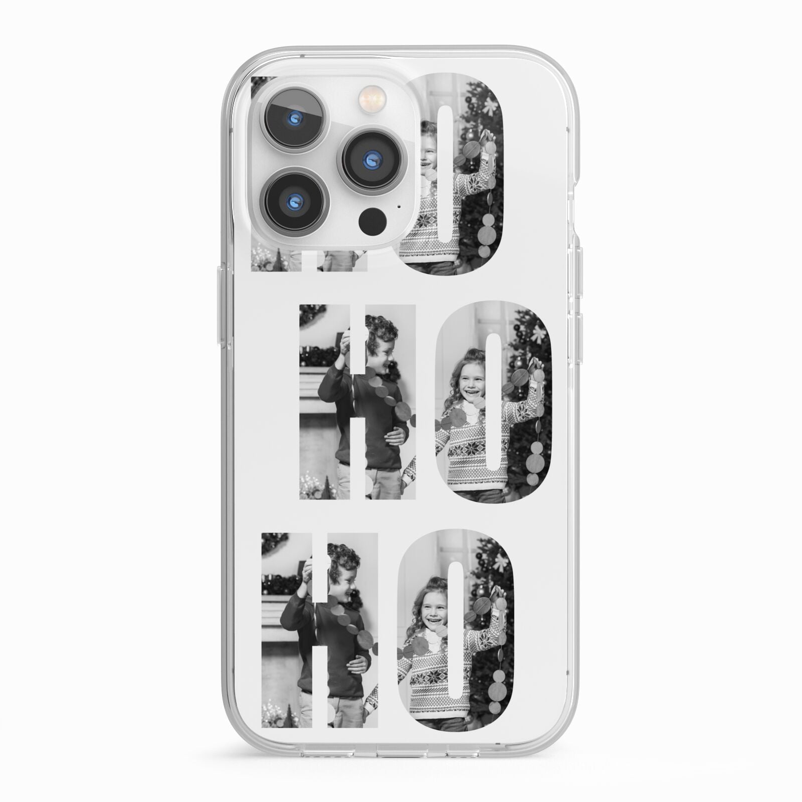 Ho Ho Ho Photo Upload Christmas iPhone 13 Pro TPU Impact Case with White Edges