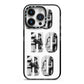 Ho Ho Ho Photo Upload Christmas iPhone 14 Pro Black Impact Case on Silver phone