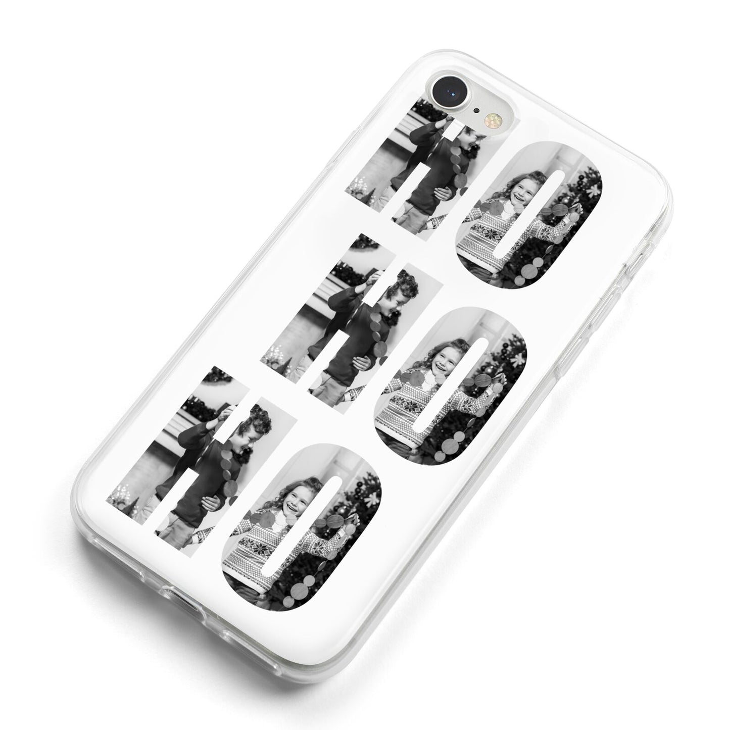 Ho Ho Ho Photo Upload Christmas iPhone 8 Bumper Case on Silver iPhone Alternative Image