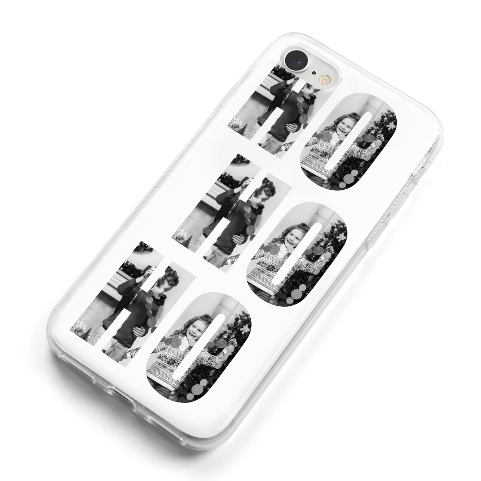 Ho Ho Ho Photo Upload Christmas iPhone 8 Bumper Case on Silver iPhone Alternative Image