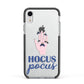 Hocus Pocus Witch Hand Apple iPhone XR Impact Case Black Edge on Silver Phone