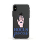Hocus Pocus Witch Hand Apple iPhone Xs Impact Case White Edge on Black Phone