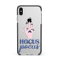 Hocus Pocus Witch Hand Apple iPhone Xs Max Impact Case Black Edge on Silver Phone