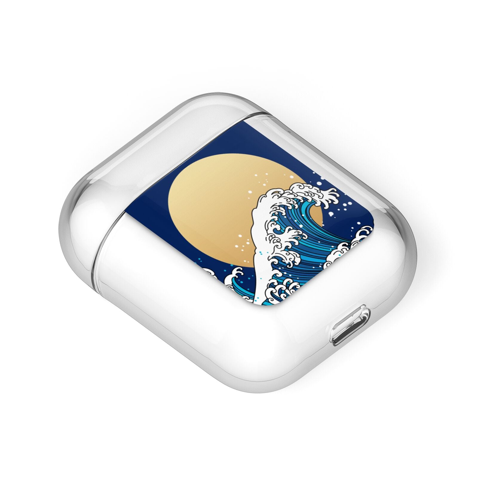 Hokusai Japanese Waves AirPods Case Laid Flat
