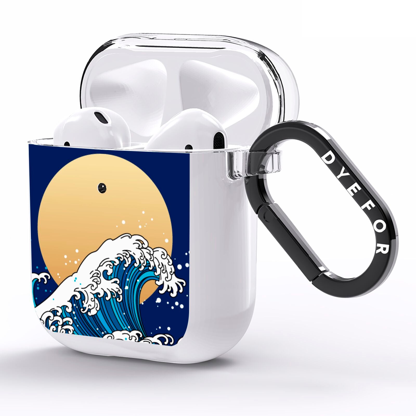 Hokusai Japanese Waves AirPods Clear Case Side Image