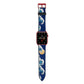 Hokusai Japanese Waves Apple Watch Strap with Red Hardware